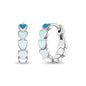 925 Sterling Silver Tiny Heart Enamel Huggie Hoop Earrings - Multicolored Heart Themed Hoops