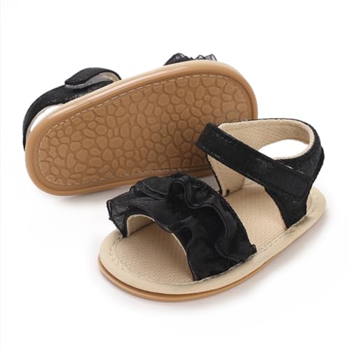 COSANKIM Baby Girl Sandals Rubber Sole Summer Outdoor Infant First Walker Crib Dress Shoes Baby Sandals