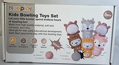 Nueplay 13 Pcs Building Circle & Blocks, Stacking & Nesting Baby Toys with Horse Figure, Newborn Essentials Squeeze Teething Toy Gifts for 6 12 18 Months Baby Toddler Girls