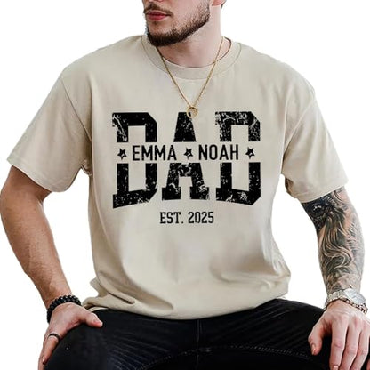 Custom Dad Shirt with Kids Names, Personalized Grandpa T-Shirt, Fathers Day Shirts, New Dad Shirt, Gift for Grandpa