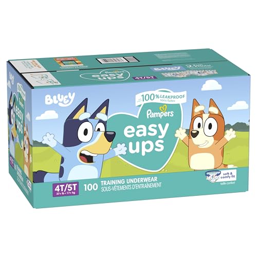 Pampers Training Pants - Easy Ups Boys & Girls Bluey - Size 4T-5T, 104 Count, Children's Potty Underwear (Packaging May Vary)