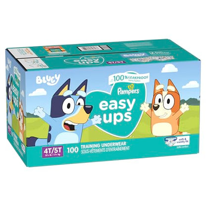 Pampers Training Pants - Easy Ups Boys & Girls Bluey - Size 4T-5T, 104 Count, Children's Potty Underwear (Packaging May Vary)