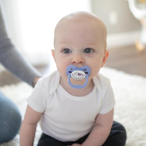 Dr. Brown's Advantage Glow-in-the-Dark Baby Pacifier, Fully Symmetrical Soother with Soft Silicone Bulb, Lavender Love-Coral Ocean, 0-6m, BPA Free, 4 Pack