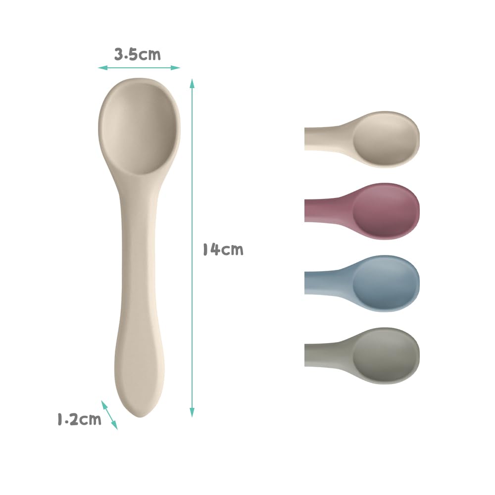 Vicloon Silicone Baby Feeding Spoons - 7 PCS First Stage for Infants, Ultra-Durable & Chewproof, Dishwasher Safe Baby Utensils