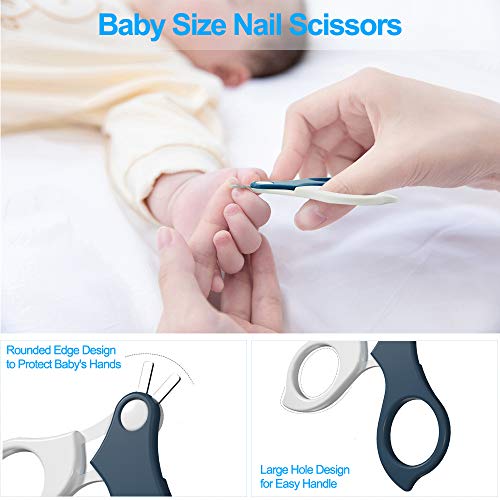 Socub Baby Nail Kit, Baby Nail Clipper, Scissor, Nail File, Tweezer, 4-in-1 Baby Grooming Kit Set for Newborn, Infant, Toddler, Blue