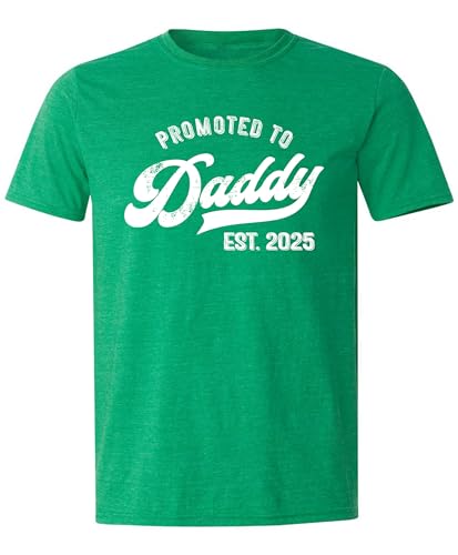 Promoted to Daddy 2025 T-Shirt Funny Humor New Dad Baby First Time