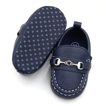 First Walking Shoes for Baby Boys Delightful Solid Color Slip-On Loafers, Lightweight, Non-Slip Flat