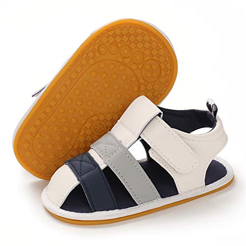 E-FAK Baby Boys Girls Summer Sandals Outdoor Beach Anti-Slip Rubber Soft Sole Newborn Toddler First Walker Shoes