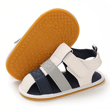 E-FAK Baby Boys Girls Summer Sandals Outdoor Beach Anti-Slip Rubber Soft Sole Newborn Toddler First Walker Shoes