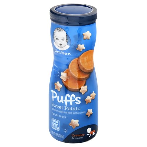 Gerber Baby Snacks, Baby Food, Puffs, Strawberry Apple, 1.48 Ounce