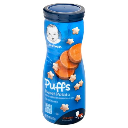 Gerber Baby Snacks, Baby Food, Puffs, Strawberry Apple, 1.48 Ounce