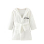 Toddlers Kids Hooded Robe Boys Girls Soft Flannel Bathrobes Pajamas Plush Robe