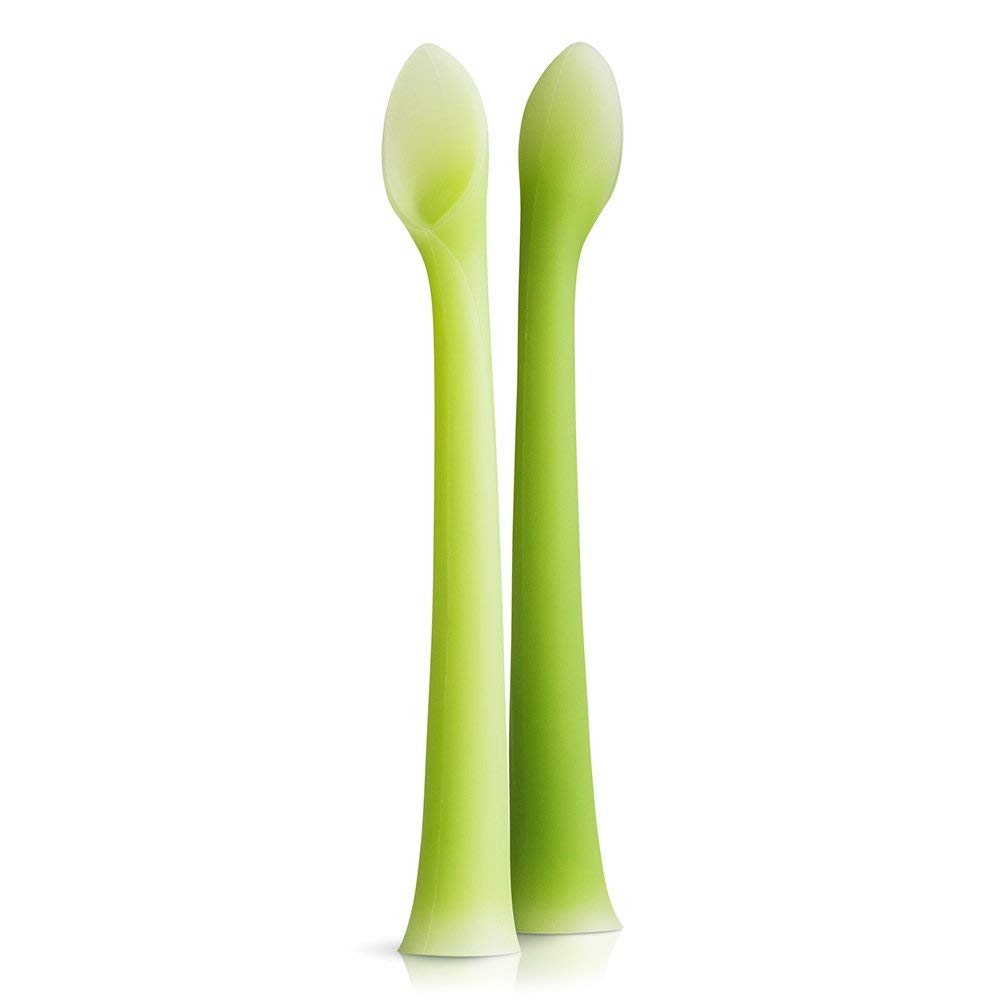 Olababy 100% Silicone Soft-Tip Training Spoon for Baby Led Weaning 2pack