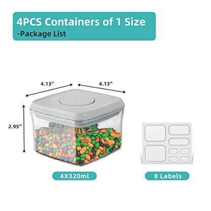 Ankou Formula Container - 1700ml Airtight Formula Dispenser One Button Handy Milk Powder Container BPA-Free Storage Containers with Scoop and Scraper Transparent 730g