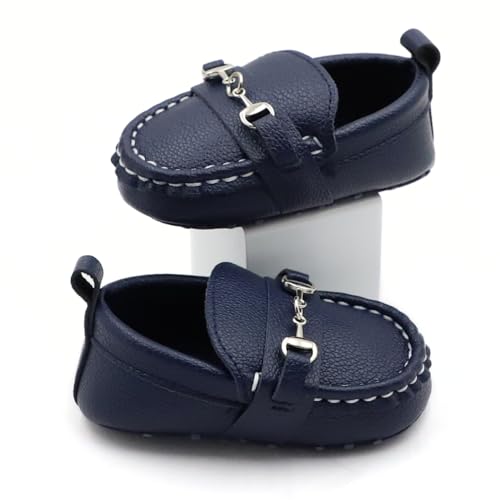 First Walking Shoes for Baby Boys Delightful Solid Color Slip-On Loafers, Lightweight, Non-Slip Flat