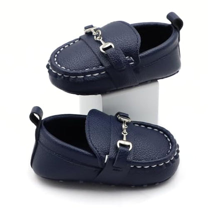 First Walking Shoes for Baby Boys Delightful Solid Color Slip-On Loafers, Lightweight, Non-Slip Flat