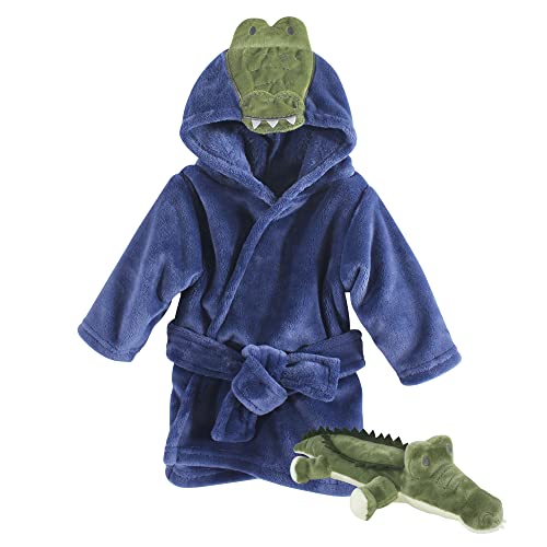 Hudson Baby Unisex Baby Plush Bathrobe and Toy Set