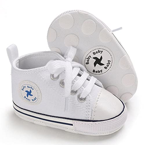 Baby Girls Boys Shoes Soft Anti-Slip Sole Newborn First Walkers High Top Canvas Denim Unisex Infant Sneaker
