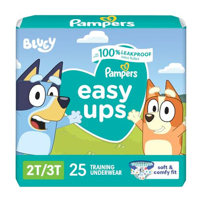 Pampers Training Pants - Easy Ups Boys & Girls Bluey - Size 4T-5T, 104 Count, Children's Potty Underwear (Packaging May Vary)