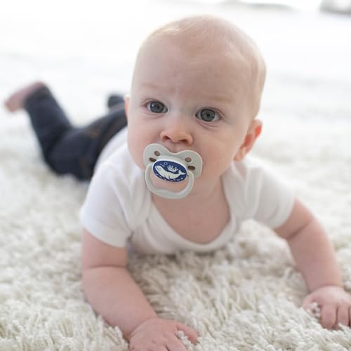 Dr. Brown's Advantage Glow-in-the-Dark Baby Pacifier, Fully Symmetrical Soother with Soft Silicone Bulb, Lavender Love-Coral Ocean, 0-6m, BPA Free, 4 Pack