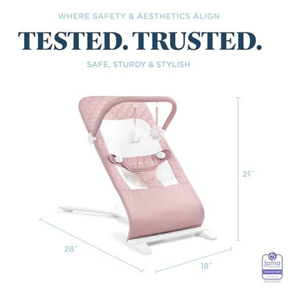 Baby Delight Alpine Deluxe Portable Bouncer, Infant, 0-6 Months, 100% GOTS Certified Cotton Fabrics, Organic Oat