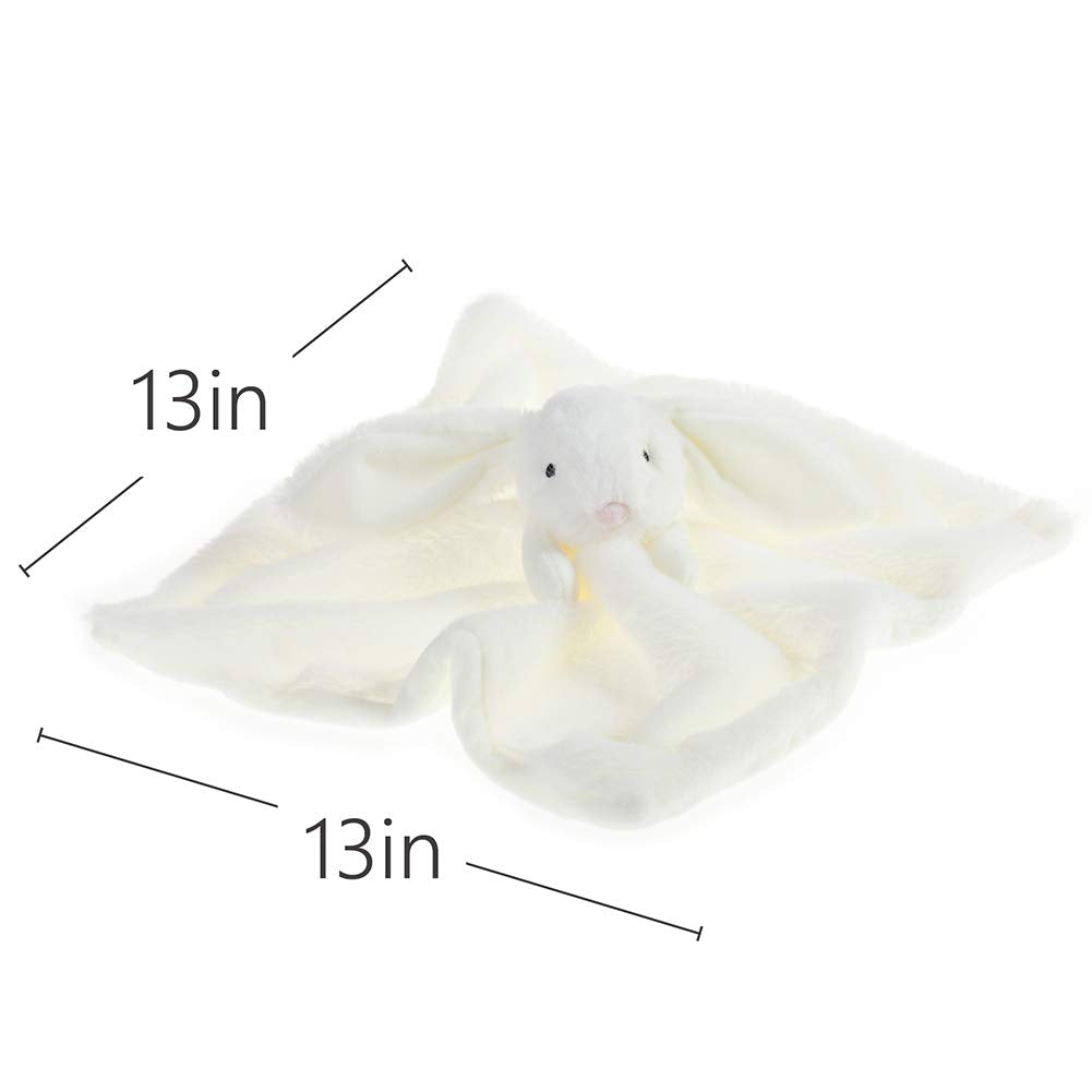 Apricot Lamb Stuffed Animals Cream Bunny Rabbit Security Blanket Infant Nursery Character Blanket Luxury Snuggler Plush Baby Lovey(Cream Bunny, 13 Inches)