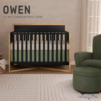 Dream On Me Owen 5-in-1 Convertible Crib in White Oak, Greenguard Gold & JPMA Certified Baby Crib, Converts from Crib to Toddler Bed, Day Bed, Kids Sofa & Full Size Bed