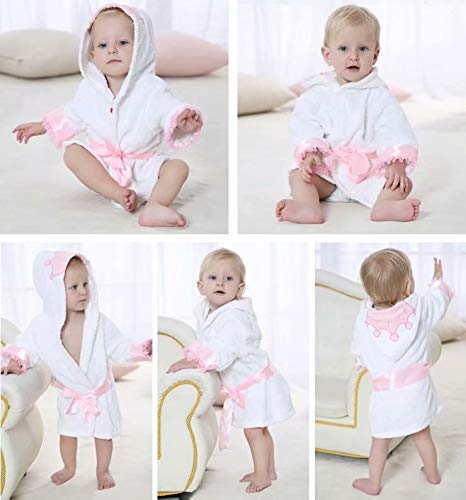 Baby Girl Bathrobes Wash Waddle Princess Crown Hooded Robe Girls Bath Robe Towel Terry Cotton Ultra Absorbent