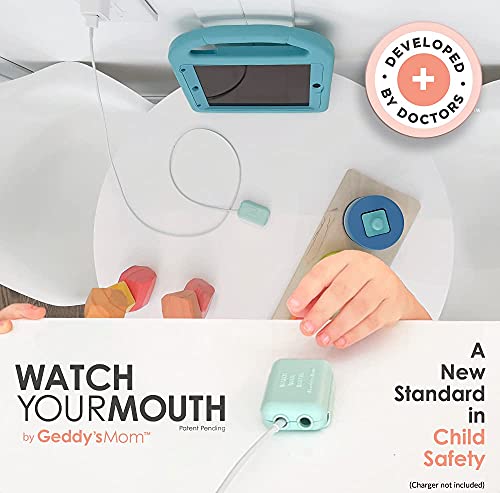Geddy´s Mom Watch Your Mouth USB Charger Protector Award-Winning Baby Proof Cord Protector| BPA & Phthalate-Free Charger Protector | Electrical Safety Baby Products (3-Pack, White)