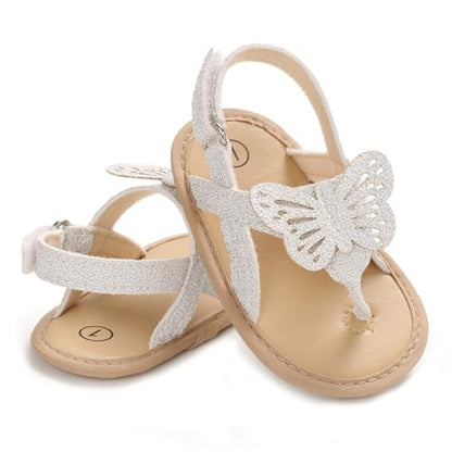 Baby Girls Butterfly Sandals Infant First Walking Slipper Shoes Soft Soles Non-Slip Summer Princess Shoes 0-18M