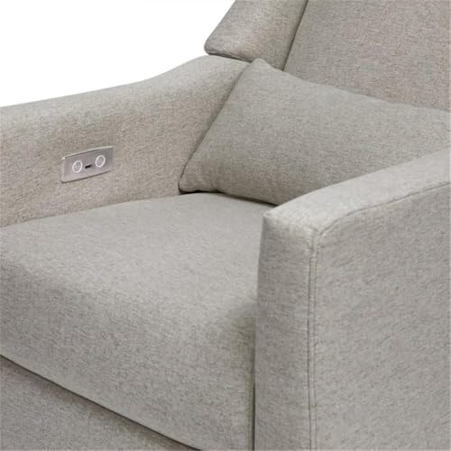 Babyletto Kiwi Electric Power Glider Recliner Nursery Chair w/ USB Ports - Water & Stain Resistant Glider Rocking Chair for Nursery - GREENGUARD Gold Certified Swivel Rocker Recliner Chair - Cream