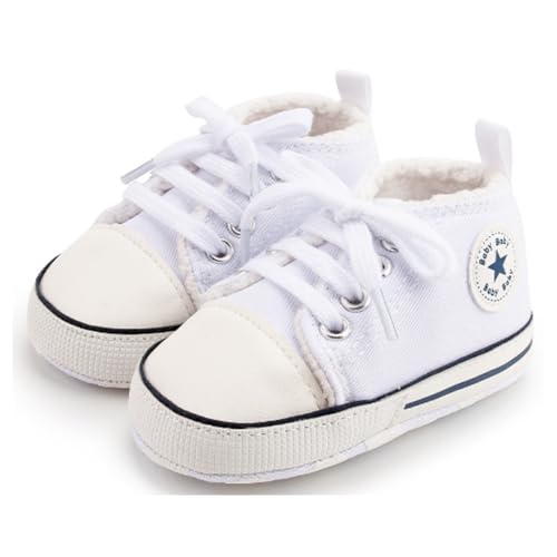 Unisex Baby Girls Boys Canvas High-top Shoes, Newborn Infant Anti-Slip Soft Sole Frist Walking Breathable Sneakers
