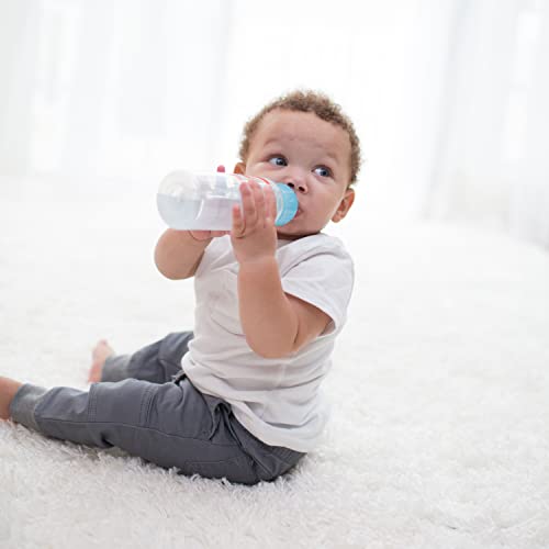 Dr. Brown's Anti-Colic Options+ Narrow Sippy Bottle Starter Kit, 8oz/250mL, with Level 3 Medium-Fast Flow Nipple and Soft 100% Silicone Sippy Spout, Pink, BPA Free, 6m+