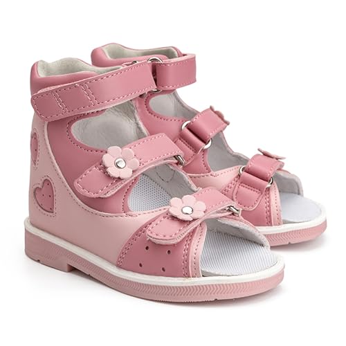 Orthopedic Sandals for girls with Hollowed Out Heart Pattern,High-top AFO Shoes with Arch and Ankle Support
