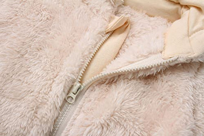 Newborn Baby Jumpsuit Hooded Fleece Rompers Long Sleeve Onesies Outwear Outfits