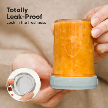 KeaBabies 4pk 8oz & 4pk 4oz Glass Baby Food Containers with Lids - Leak-Proof,Microwavable Small Glass Jars,Baby Purees & Toddler Snack Storage Containers,BPA-Free,Dishwasher & Freezer Safe(Musk Dusk)