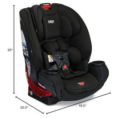 Britax One4Life Convertible Infant Car Seat, 10 Years of Use from 5 to 120 Pounds, Converts from Rear-Facing to Forward-Facing Booster Seat, Machine-Washable Fabric, Glacier Graphite