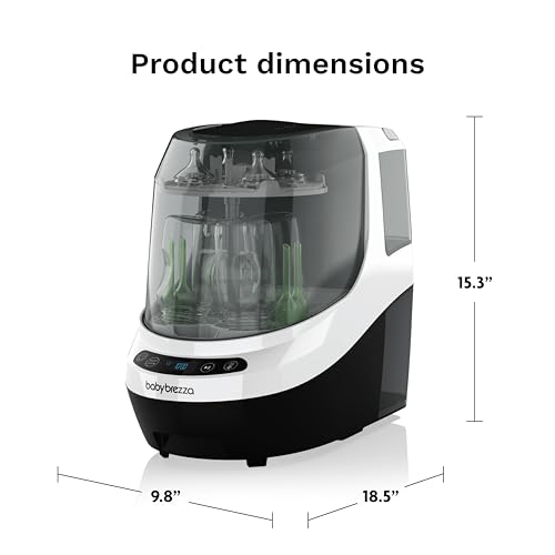 Baby Brezza Bottle Washer Pro - Baby Bottle Washer, Sterilizer + Dryer - All in One Machine Cleans Bottles, Pump Parts, & Sippy Cups - Replaces Hand Washing, Bottle Brushes and Drying Racks