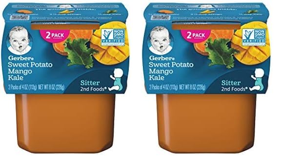 Gerber Purees 2nd Foods Sweet Potato Mango Kale Baby Food, 4 oz, 2 ct