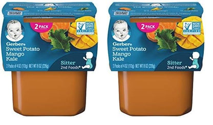 Gerber Purees 2nd Foods Sweet Potato Mango Kale Baby Food, 4 oz, 2 ct