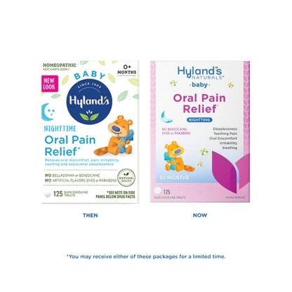 Hyland's Baby Daytime Soothing Tablets with Chamomilla, Natural Relief of Oral Discomfort, Irritability, and Swelling, (Pack of 1, 125 Count Total)