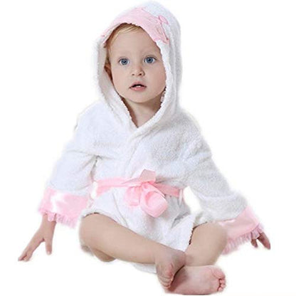 Baby Girl Bathrobes Wash Waddle Princess Crown Hooded Robe Girls Bath Robe Towel Terry Cotton Ultra Absorbent
