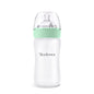 Yooforea Silicone Coated Glass Baby Bottle, 0M+ Slow Flow Nipple I Anti-Colic, Wide Neck, Stable Base I Medical-Grade Silicone Coating for Shatter Protection, BPA BPS PVC Free (3 Ounce-Honey)
