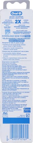 Oral-B Kids Battery Power Electric Toothbrush Featuring Disney's Frozen for Children and Toddlers age 3+, Soft (Characters May Vary)