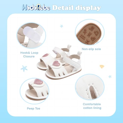 HsdsBebe Baby Girls Sandals Bohemia Flower Bow Soft Sole Toddler First Walkers Beach Summer Shoes