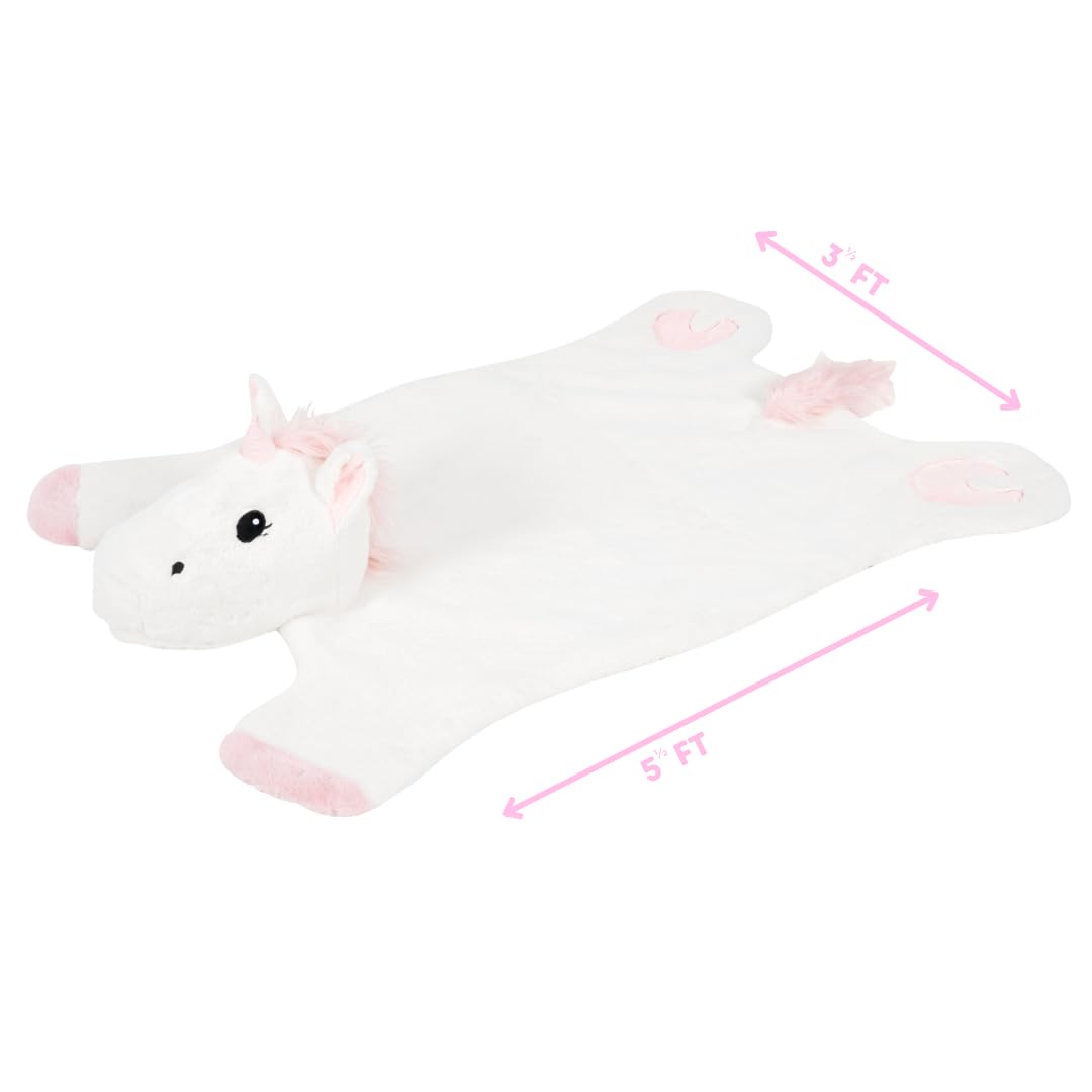 Plush PlushieRugs - Animal Rug for Kids Room, Fluffy Nursery and Fur Kids Rugs for Playroom - Big Large Stuffed Animals Irregular Shaped Rug that Works Great as Woodland Nursery Decor (Dinosaur)