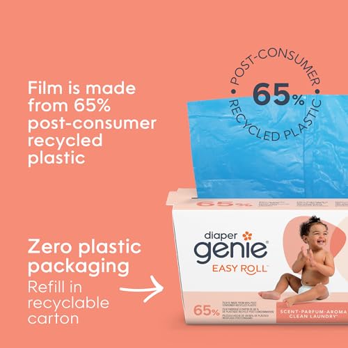 Diaper Genie Easy Roll Refill | 30 Bags Per Refill | Holds Up to 1410 Newborn Diapers | Odor Control | Diaper Pail Refill Bags | Fits Diaper Genie Signature & Platinum Pails