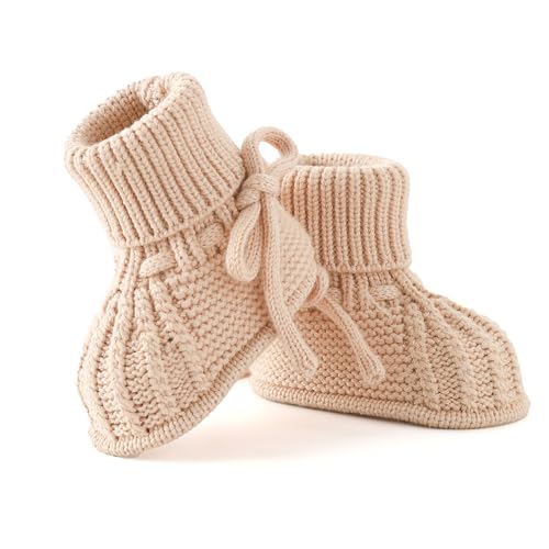 Baby Shoes Newborn Booties Soft First Walking Sock Shoes Knit Cozy Boots for Infant Toddler Boy Girl 0-12 Months