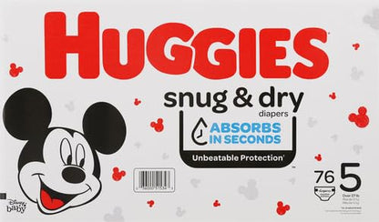 Huggies Size 1 Diapers, Snug & Dry Newborn Diapers, Size 1 (8-14 lbs), 38 Count, Packaging May Vary