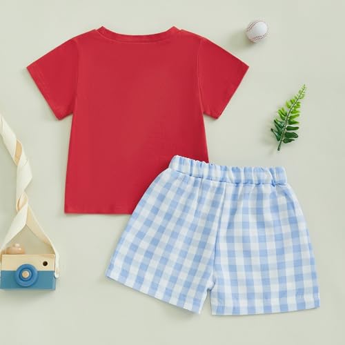 fhutpw Baby Toddler Boy Summer Clothes Embroidery Pattern Short Sleeve Tops & Casual Shorts 6 12 18 Months Outfits Sets